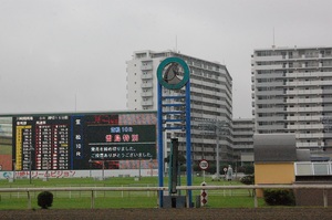 雨の川崎競馬場