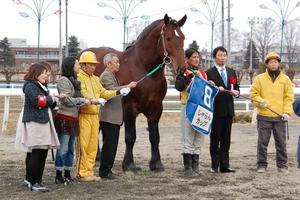 じゃらんカップ優勝馬・ベニノインパクト口取り