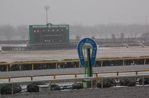 雪の水沢競馬場