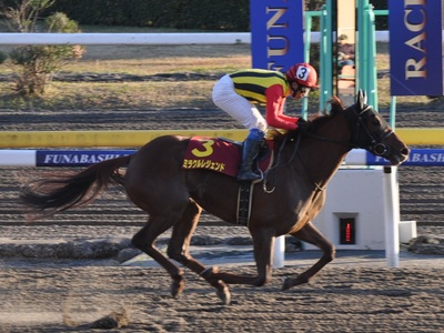 ミラクルレジェンドが先頭でゴール