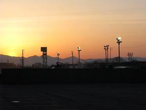 帯広競馬場の夕焼け